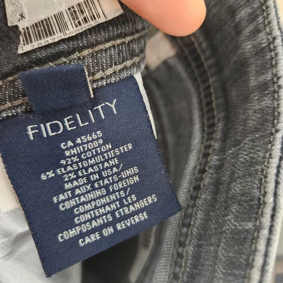 Fidelity Denim Sola Metallic Mid Rise Ankle Pants Silver Fox 26 - Picture 7 of 9